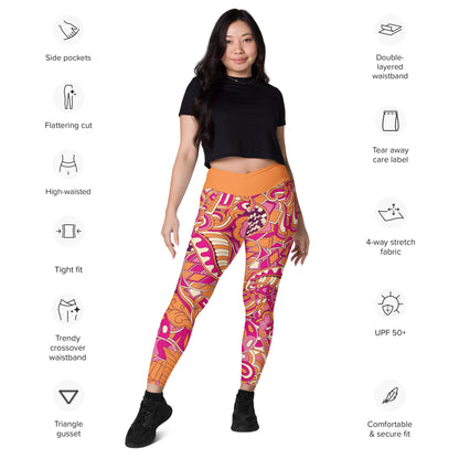 Crossover leggings with pockets