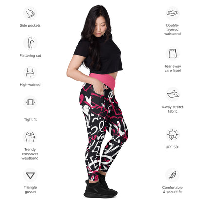 Crossover leggings with pockets