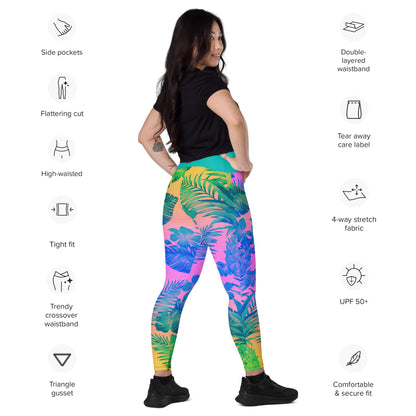 Crossover leggings with pockets