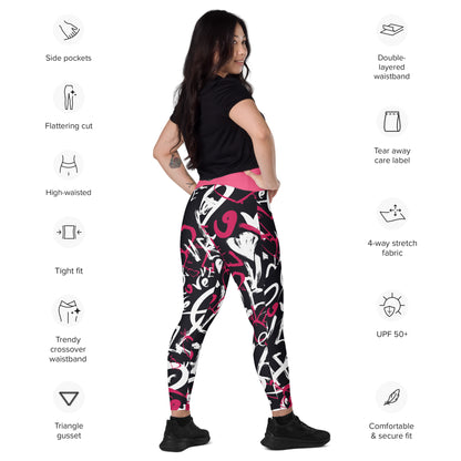 Crossover leggings with pockets